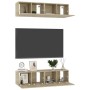 Mobili Porta TV 4 pz Rovere Sonoma 60x30x30cm Legno Multistrato