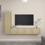 Set di Mobili TV 4 pz Rovere Sonoma in Legno Multistrato