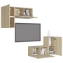 Set di Mobili Porta TV 4 pz Rovere Sonoma in Legno Multistrato