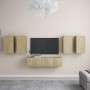 Set di Mobili Porta TV 6 pz Rovere Sonoma in Legno Multistrato