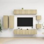 Set di Mobili Porta TV 8 pz Rovere Sonoma in Legno Multistrato