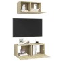 Set di Mobili Porta TV 2 pz Rovere Sonoma in Legno Multistrato