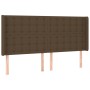 Testiera a LED Marrone Scuro 183x16x118/128 cm in Tessuto