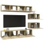 Set di Mobili Porta TV 6 pz Rovere Sonoma in Legno Multistrato