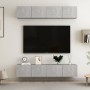 Mobili TV 4 pz Grigio Cemento 80x30x30 cm in Legno Multistrato