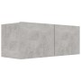 Mobili TV 4 pz Grigio Cemento 80x30x30 cm in Legno Multistrato