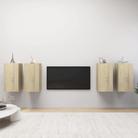 Mobili TV 4 pz Rovere Sonoma 30,5x30x60 cm in Legno Multistrato