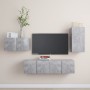 Set di Mobili Porta TV 4 pz Grigio Cemento in Legno Multistrato