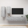 Set di Mobili Porta TV 4 pz Grigio Cemento in Legno Multistrato