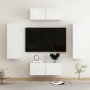 Set di Mobili Porta TV 4 pz Bianco Lucido in Legno Multistrato