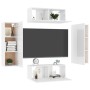 Set di Mobili Porta TV 4 pz Bianco Lucido in Legno Multistrato