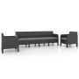 Set Divani da Giardino 3 pz con Cuscini in Rattan PP Antracite