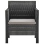 Set Divani da Giardino 3 pz con Cuscini in Rattan PP Antracite