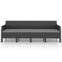 Set Divani da Giardino 3 pz con Cuscini in Rattan PP Antracite