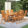 Set Mobili da Pranzo per Giardino 9 pz Legno Massello di Acacia