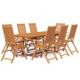 Set Mobili da Pranzo per Giardino 9 pz Legno Massello di Acacia