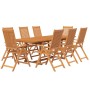 Set Mobili da Pranzo per Giardino 9 pz Legno Massello di Acacia