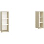 Mobili TV 2 pz Bianco e Sonoma 107x35x37cm in Legno Multistrato