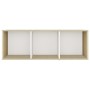 Mobili TV 2 pz Bianco e Sonoma 107x35x37cm in Legno Multistrato