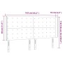 Testiera a LED Tortora 163x16x118/128 cm in Tessuto