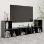 Set Mobili TV 6 pz Grigio Lucido in Legno Multistrato