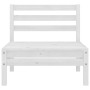 Set Divani da Giardino 3 pz Bianco in Legno Massello di Pino
