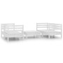 Set Divani da Giardino 5 pz Bianco in Legno Massello di Pino