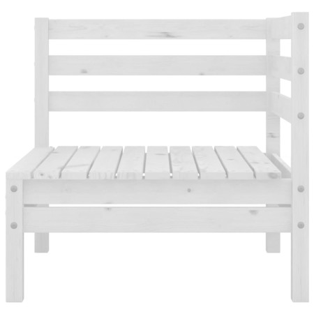 Set Divani da Giardino 5 pz Bianco in Legno Massello di Pino