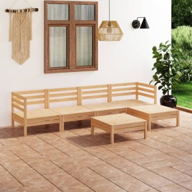 Set Salotto da Giardino 6 pz in Legno Massello di Pino