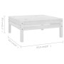 Set Salotto da Giardino 8 pz in Legno Massello di Pino Bianco