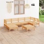 Set Salotto da Giardino 7 pz in Legno Massello di Pino