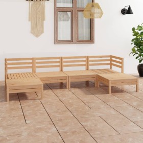 Set Salotto da Giardino 6 pz in Legno Massello di Pino