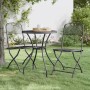 Set da Pranzo per Giardino 3pz Rete Metallica Espansa Antracite