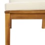 Set Divani da Giardino 10 pz con Cuscini Crema in Legno Acacia