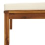 Set Divani da Giardino 10 pz con Cuscini Crema in Legno Acacia