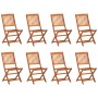 Set da Pranzo da Giardino 9 pz in Legno Massello di Acacia