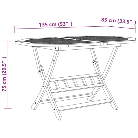 Set da Pranzo per Giardino 7 pz in Legno Massello di Acacia