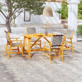 Set Mobili da Pranzo per Giardino 5 pz Legno Massello di Acacia