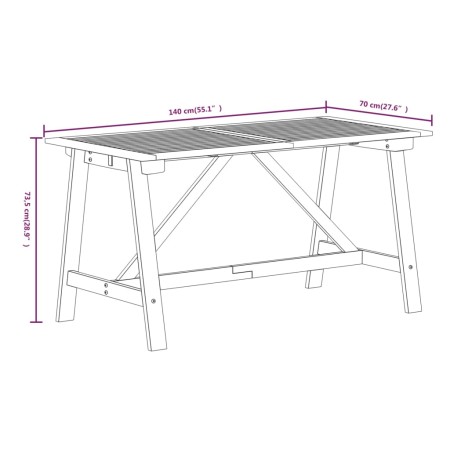 Set Mobili da Pranzo per Giardino 5 pz Legno Massello di Acacia