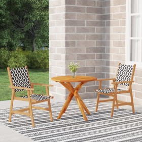 Set Mobili da Pranzo per Giardino 3 pz Legno Massello di Acacia