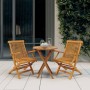 Set da Pranzo per Giardino 3 pz in Legno Massello di Teak