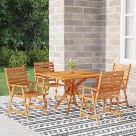 Set Mobili da Pranzo per Giardino 5 pz Legno Massello di Acacia