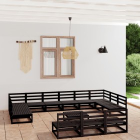 Set Divani da Giardino 14 pz in Legno Massello di Pino