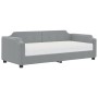 Divano Letto con Materasso Grigio Chiaro 80x200 cm in Tessuto