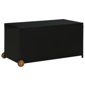 Contenitore da Giardino Nero 120x65x61 cm in Polyrattan