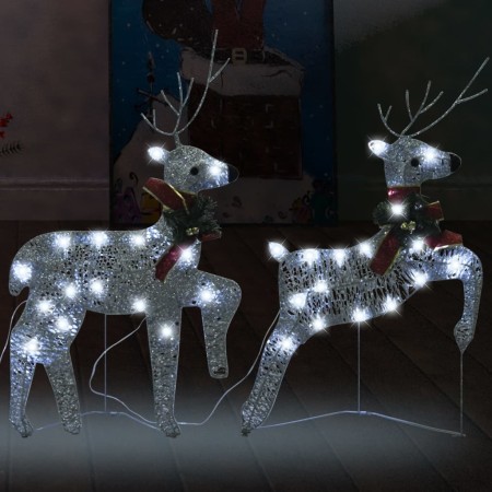 Renne di Natale 2 pz Argento 40 LED