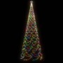 Albero di Natale con Palo in Metallo 1400 LED Multicolore 5 m