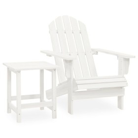 Sedia da Giardino Adirondack con Tavolino in Legno Abete Bianca