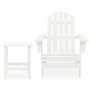 Sedia da Giardino Adirondack con Tavolino in Legno Abete Bianca