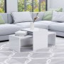 Set Tavolini da Salotto Bianco Lucido 100x48x40 cm Multistrato